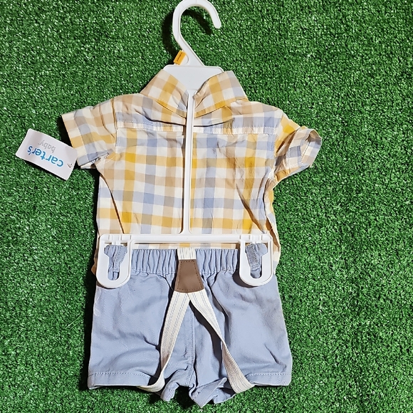 Carter's Yellow and Blue Checkered Baby Outfit - Picture 6 of 8